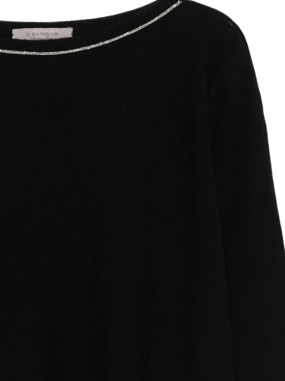 D.Exterior embellished-neck sweater Zwart
