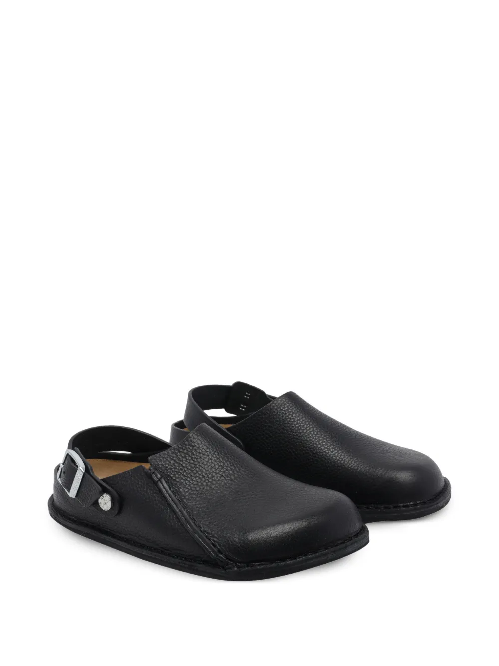 Birkenstock Lutry Premium buckled leather mules Zwart