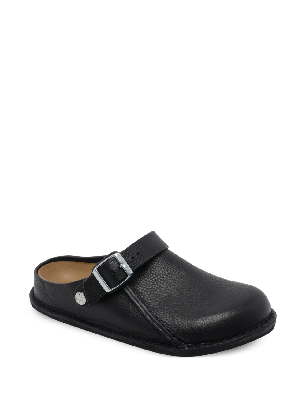 Birkenstock Lutry Premium buckled leather mules Zwart