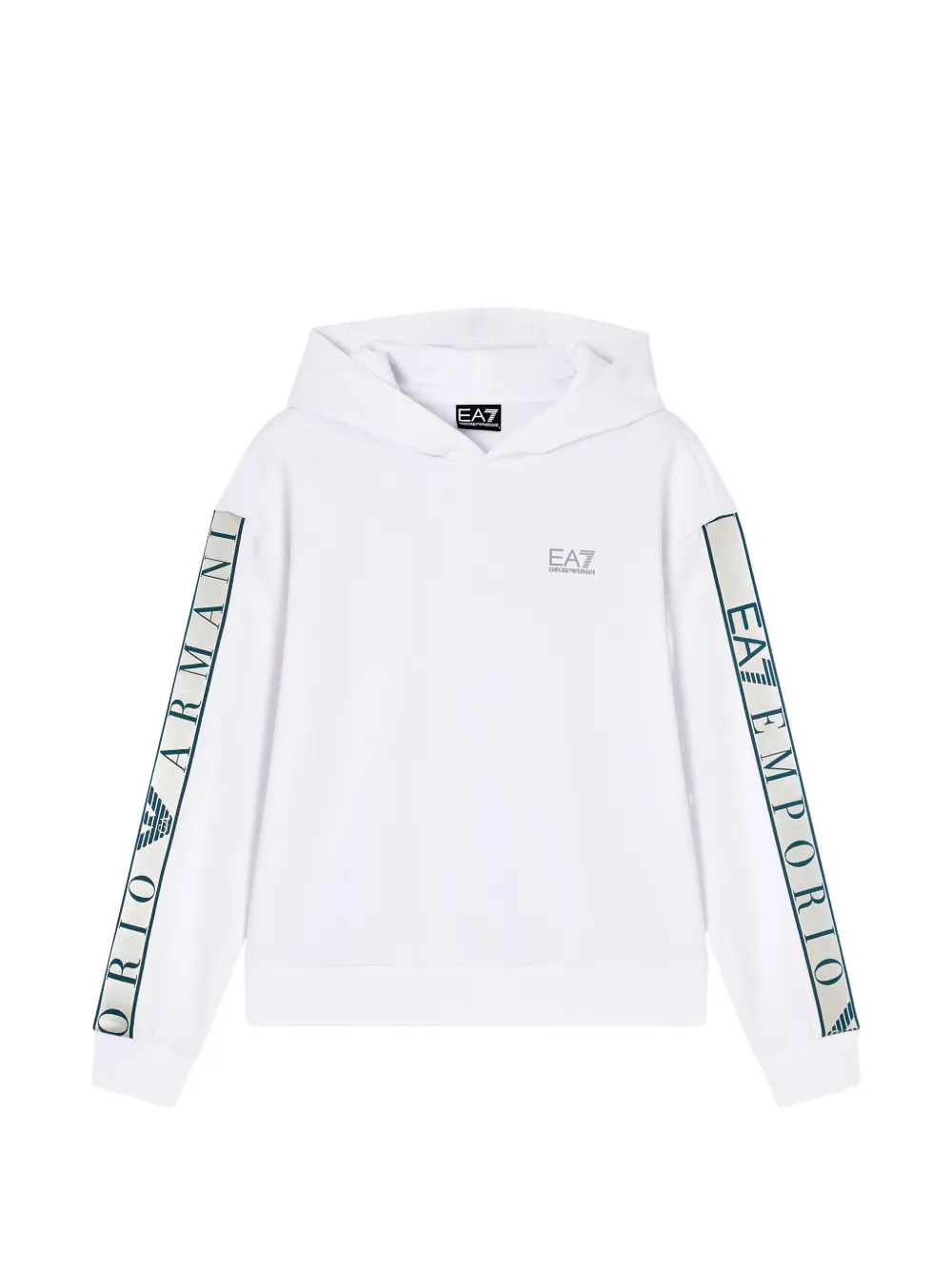 Ea7 Emporio Armani logo-tape hoodie - Bianco