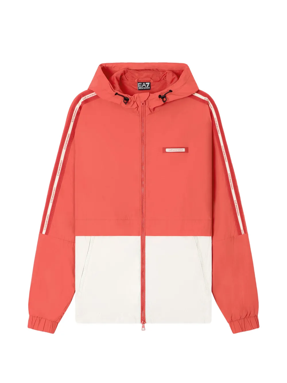 Ea7 Emporio Armani colour-block logo-tape jacket - Rosso