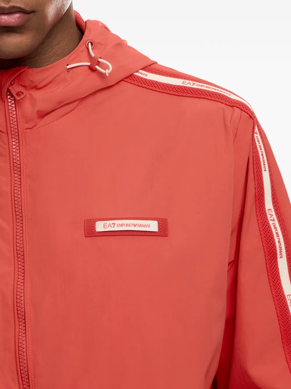Ea7 Emporio Armani Jack met colourblocking en logoband Rood