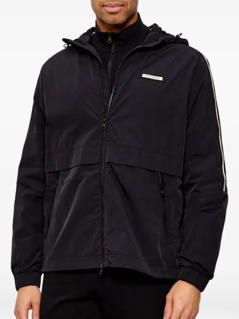 Ea7 Emporio Armani logo-tape hooded jacket