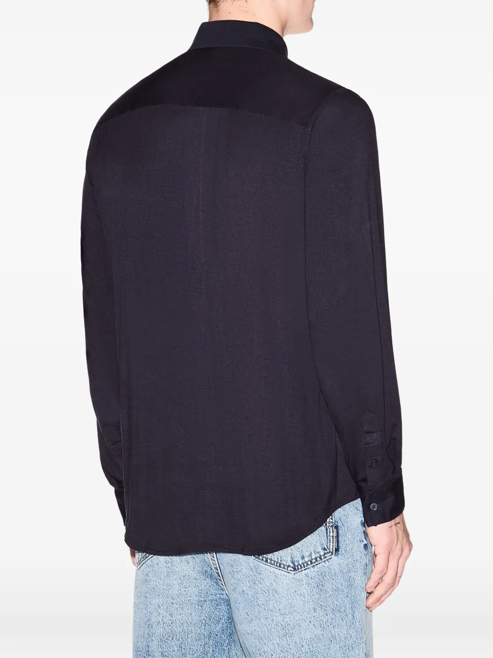 Armani Exchange Overhemd met geborduurd logo Blauw