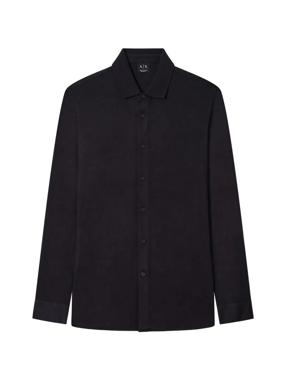 Armani Exchange logo-embroidered long-sleeve shirt - Blu