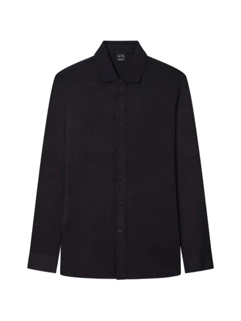 Armani Exchange logo-embroidered long-sleeve shirt