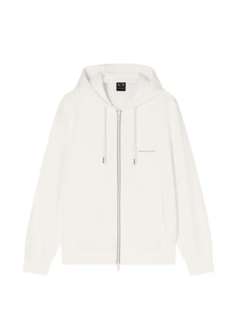 Armani Exchange logo-patch zip-up hoodie