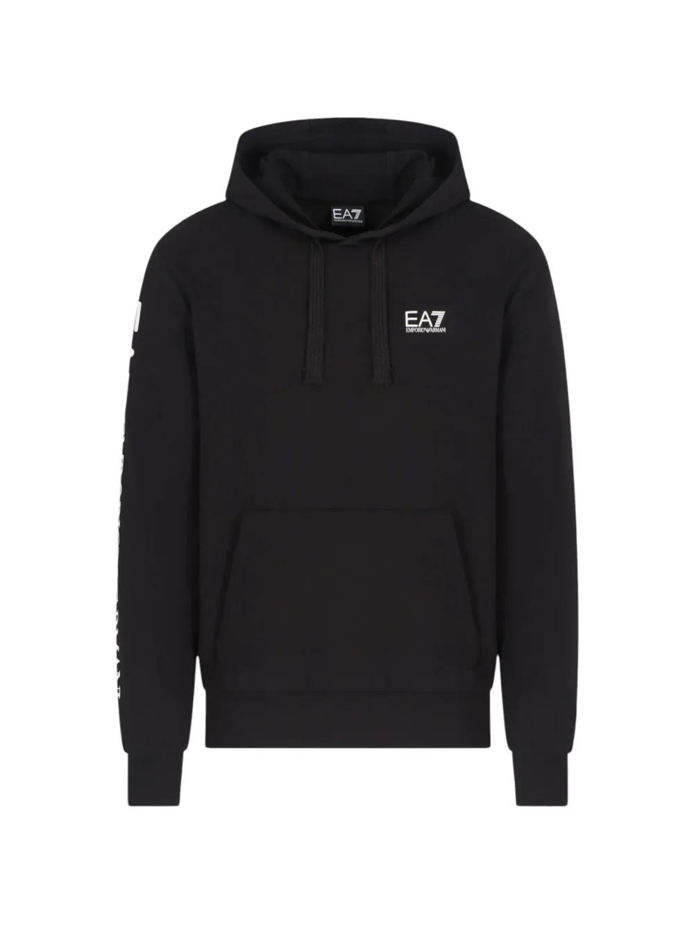 Ea7 Emporio Armani logo-print drawstring hoodie - Schwarz