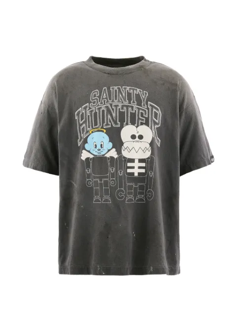 SAINT MXXXXXX graphic-print distressed T-shirt