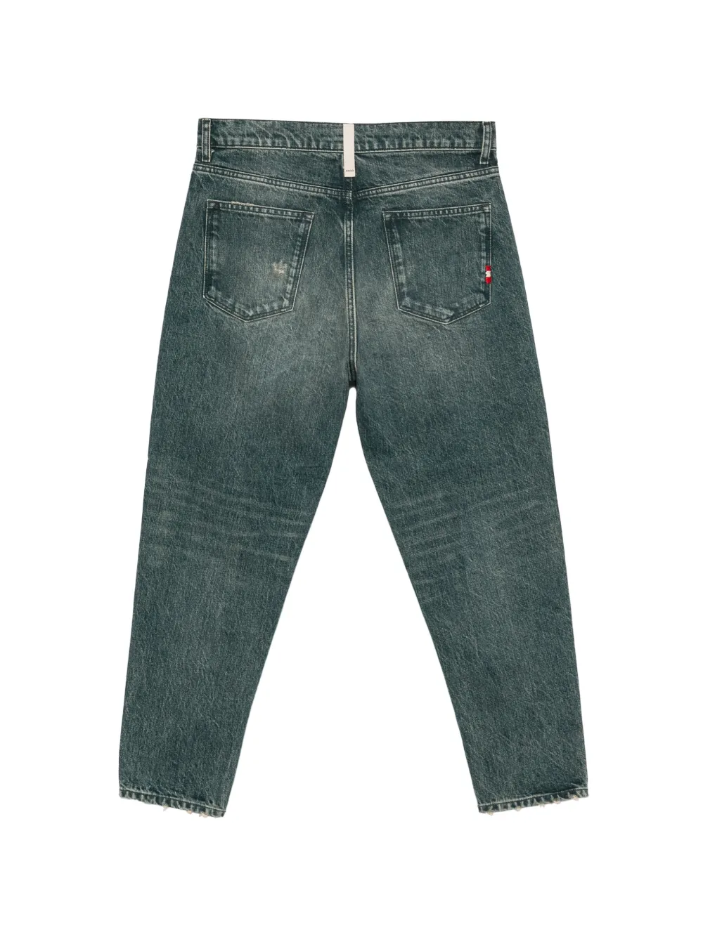 AMISH Jeremiah washed distressed straight-leg jeans Blauw