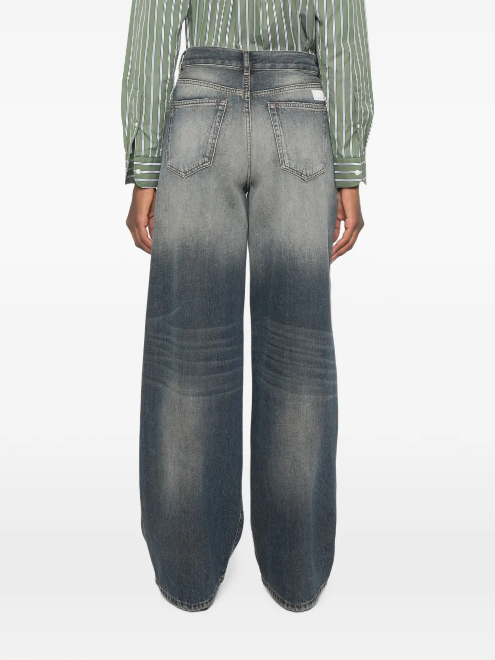 Nine In The Morning Jeans met wijde pijpen Blauw