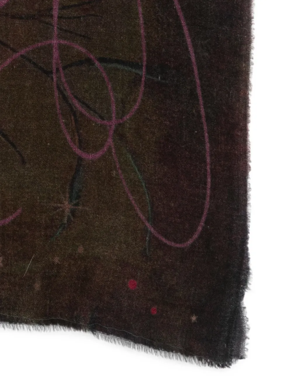 Faliero Sarti Memento sjaal met bloemenprint en franje Bruin