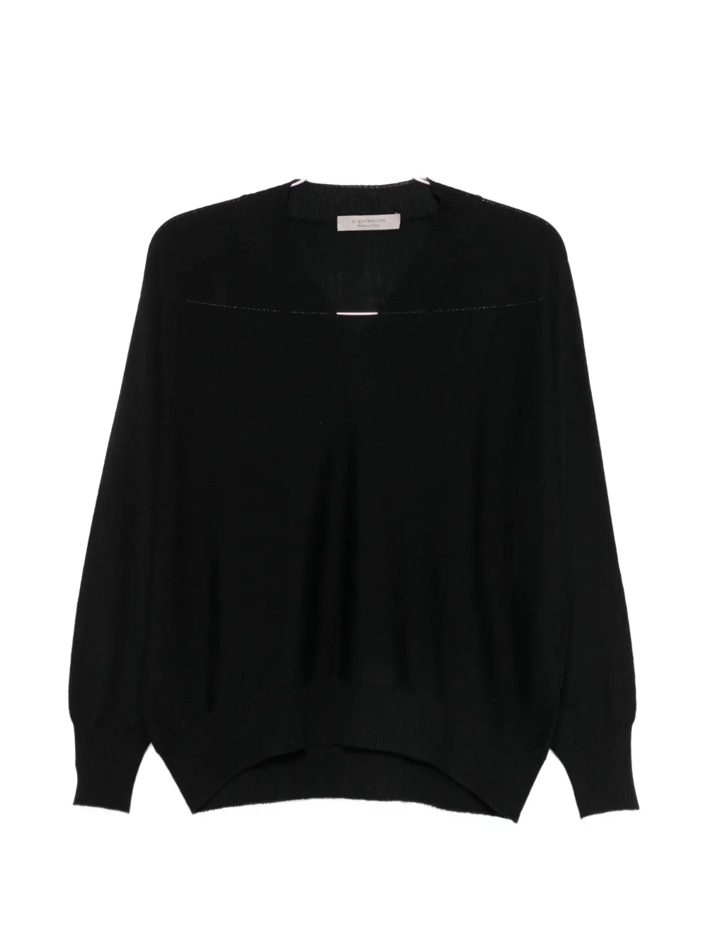 D.Exterior V-neck wool sweater - Schwarz