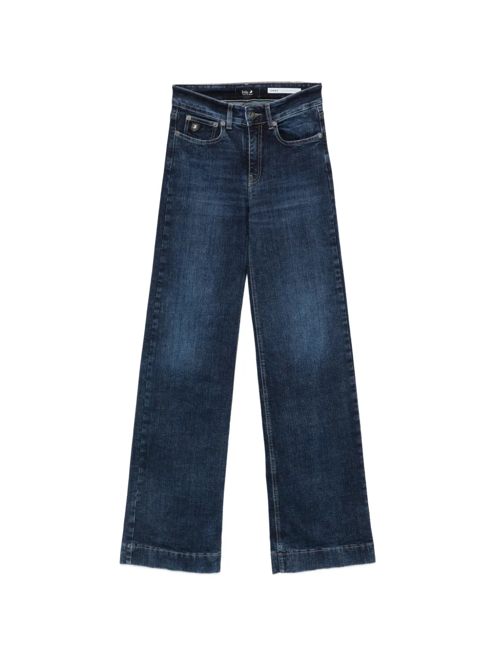 Iois logo-patch wide-leg jeans - Blu