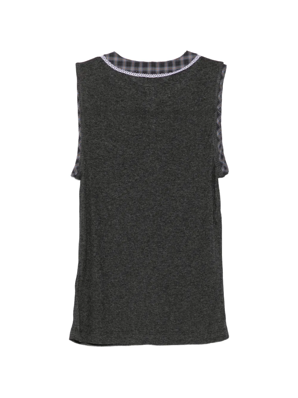 MSGM Tanktop met afwerking van kant Grijs