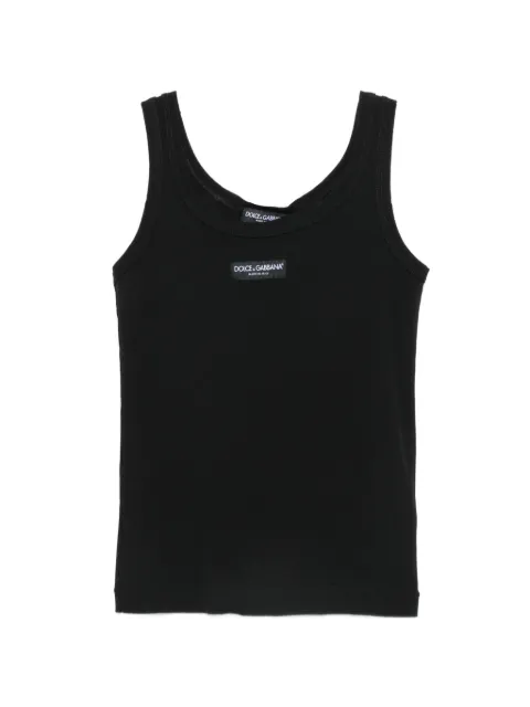 Dolce & Gabbana logo-patch ribbed-knit tank top