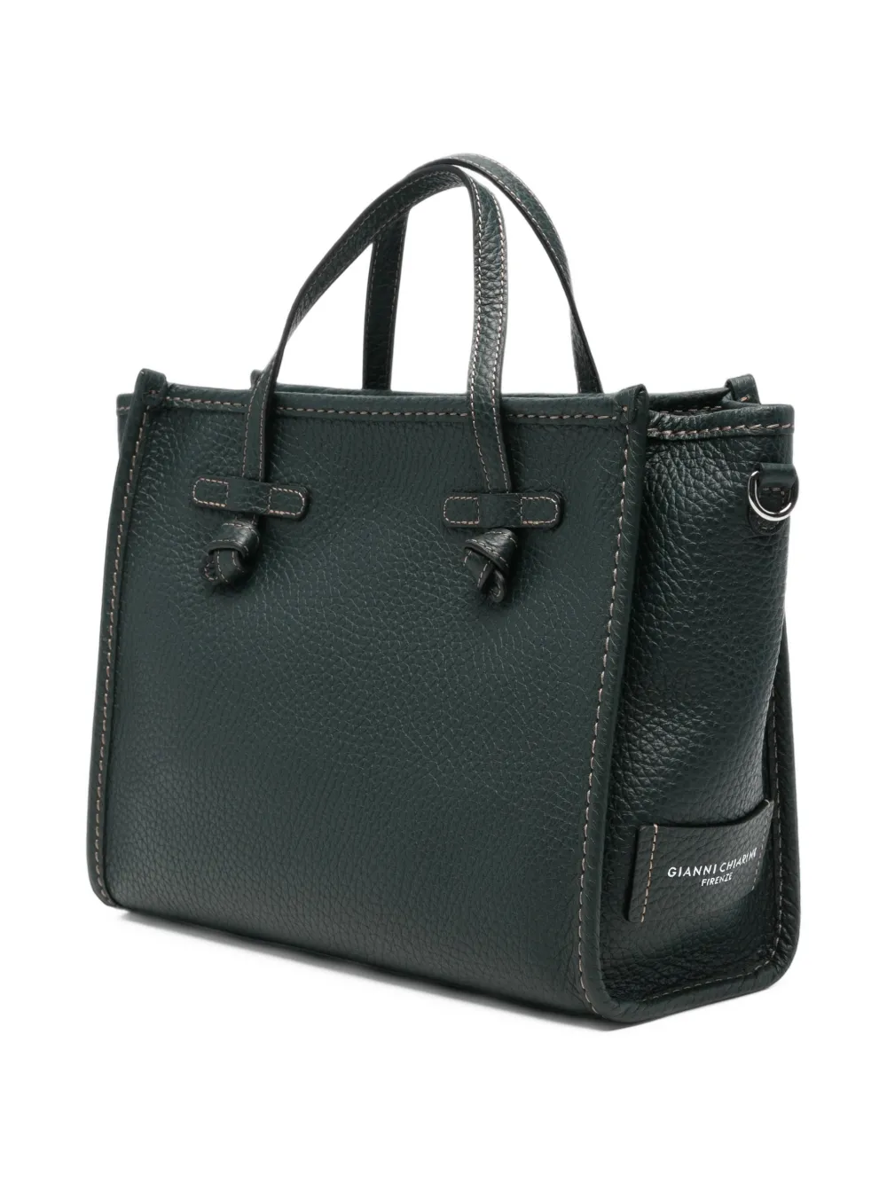 GIANNI CHIARINI medium Marcella pebbled leather tote bag Groen
