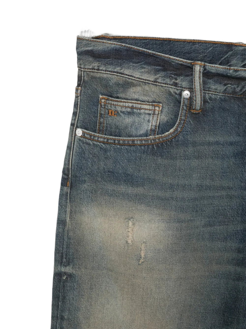 Nine In The Morning Albert jeans met gerafeld effect Blauw