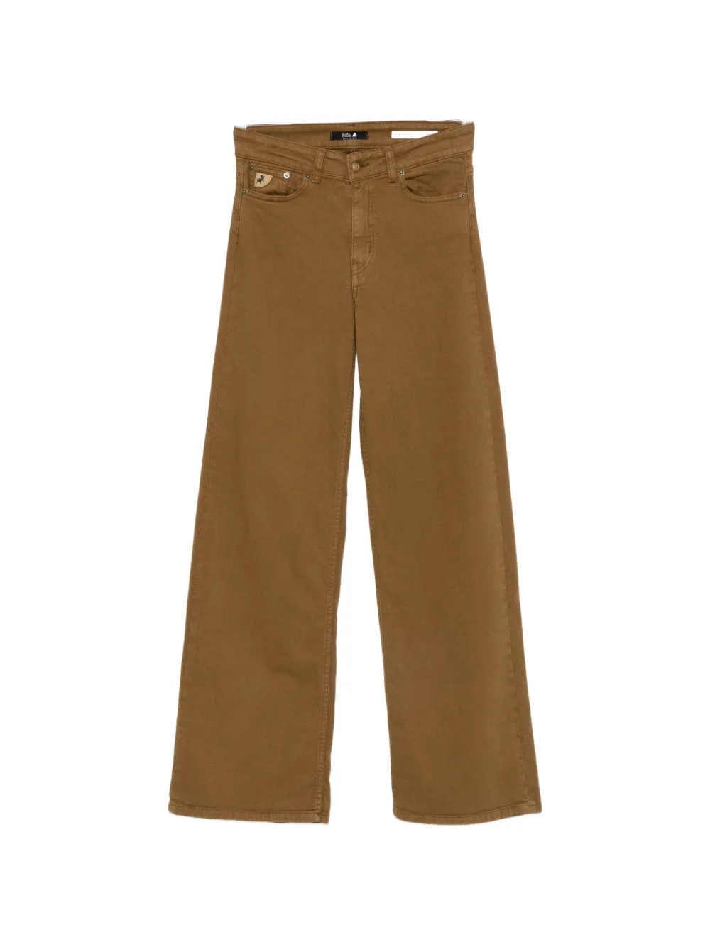 Iois logo-patch wide-leg jeans - Marrone