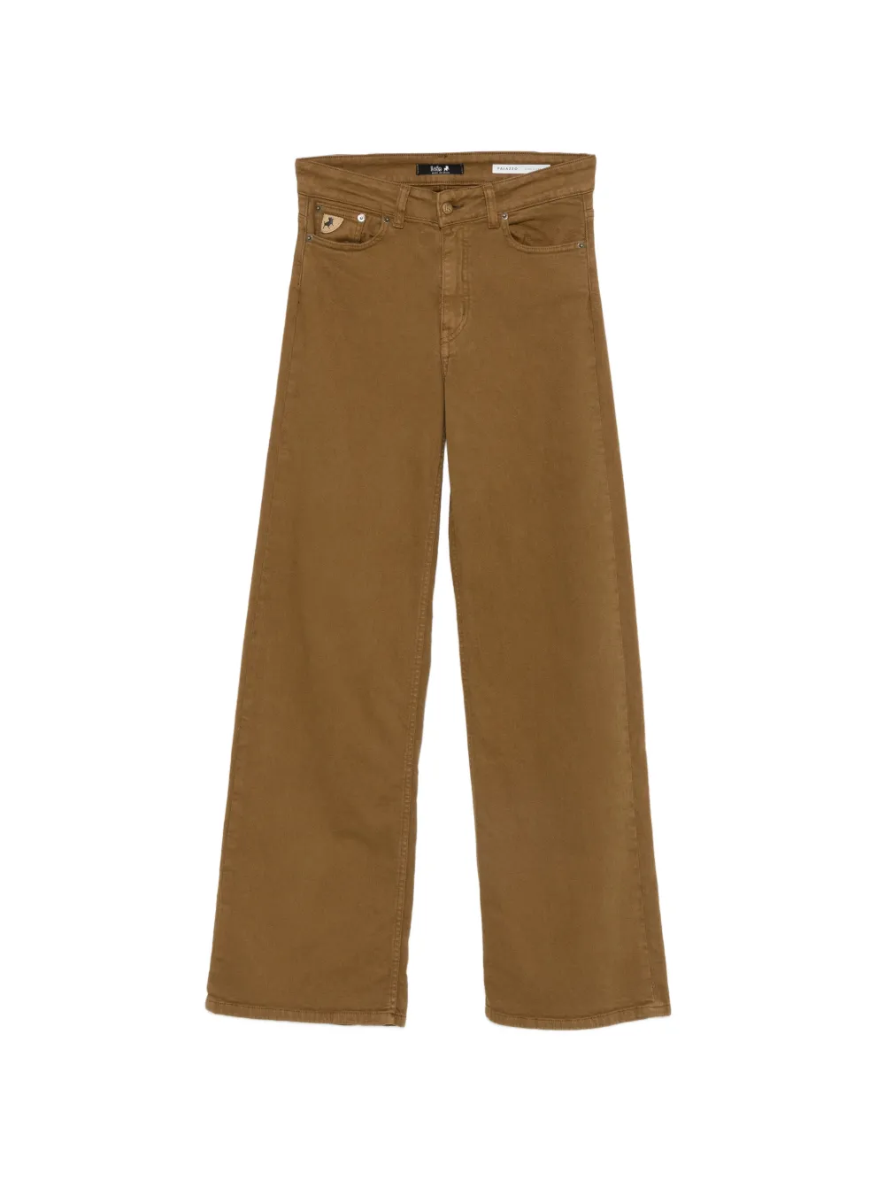 Iois logo-patch wide-leg jeans - Marrone