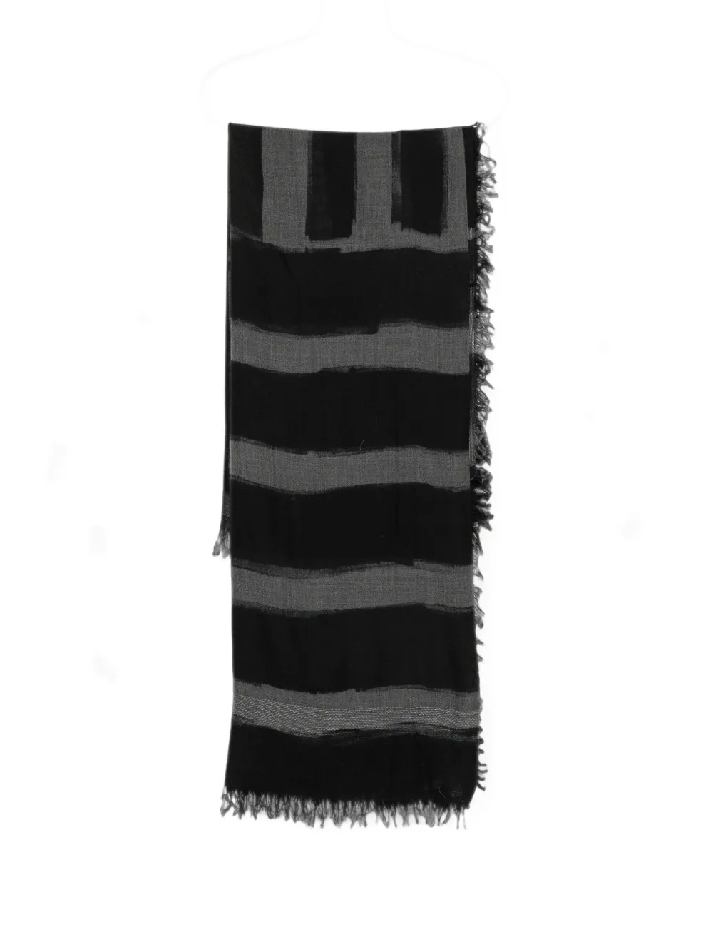 Faliero Sarti striped frayed scarf - Schwarz