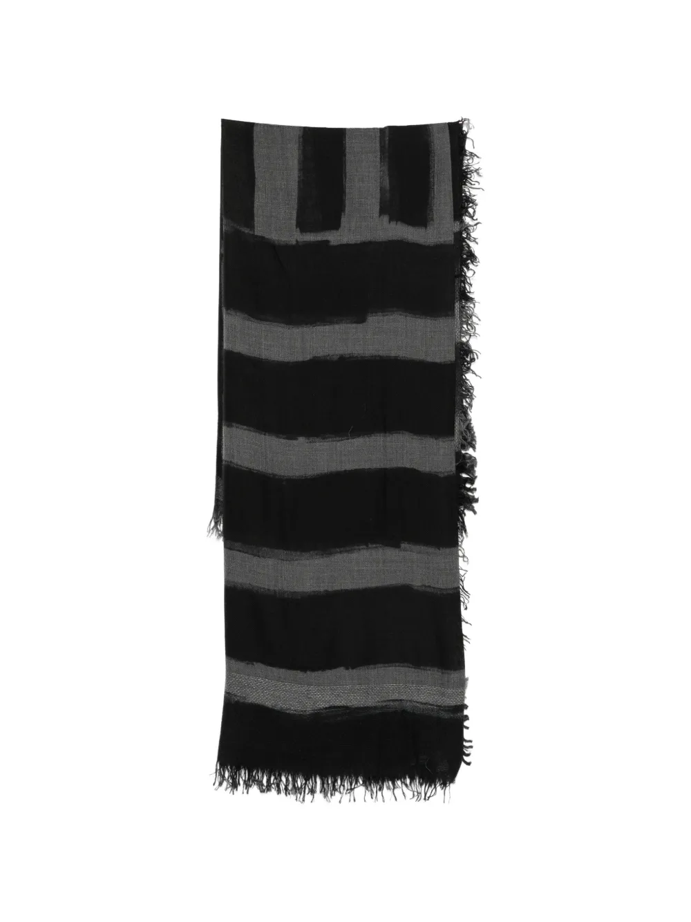Faliero Sarti striped frayed scarf - Nero