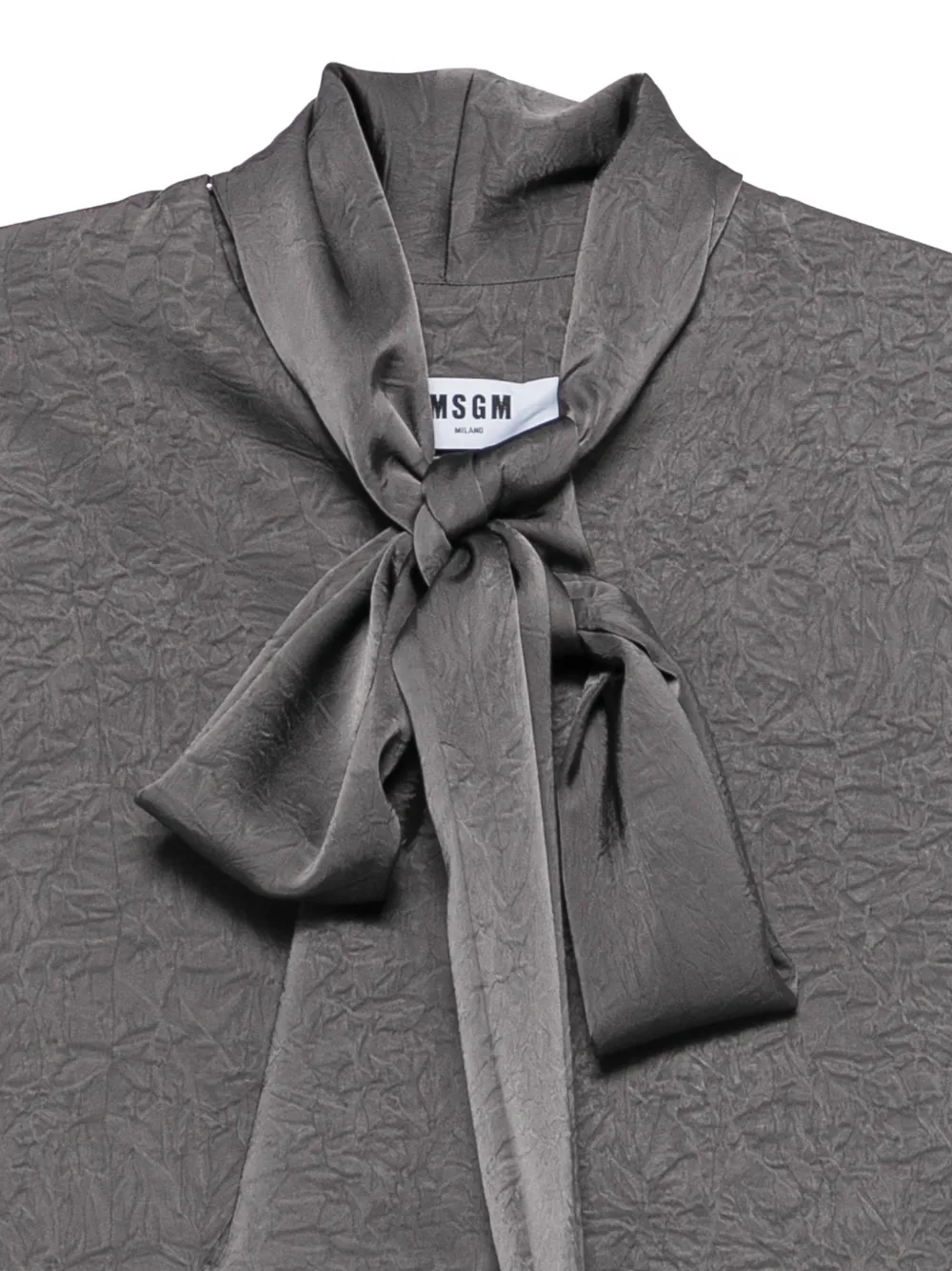 MSGM Blouse met gekreukt effect en strik Grijs