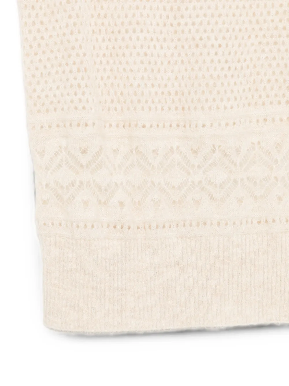D.Exterior Opengebreide spencer Beige