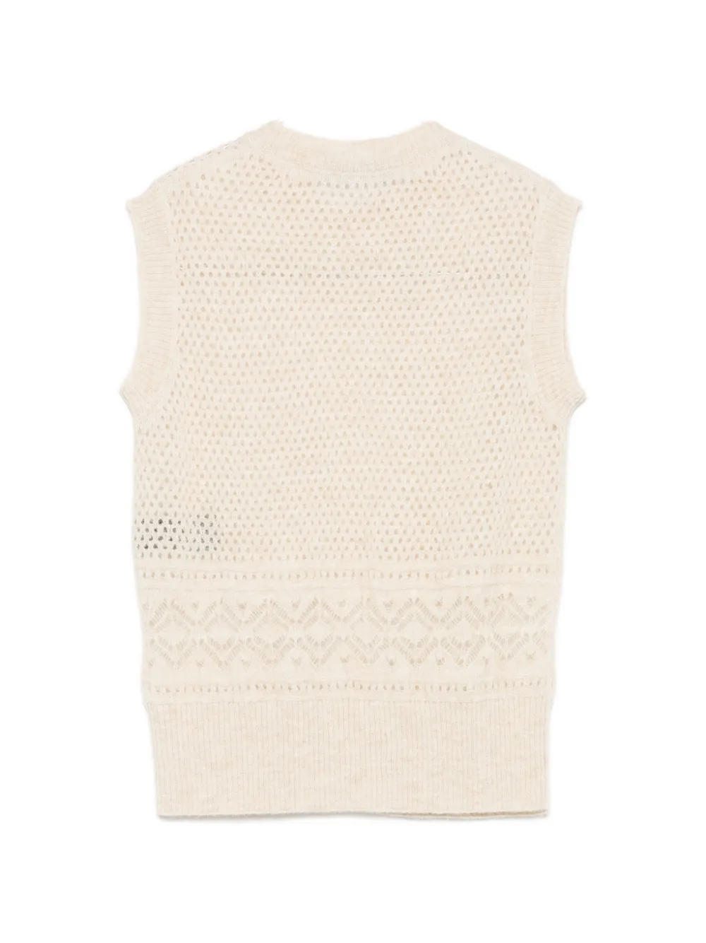 D.Exterior Opengebreide spencer Beige