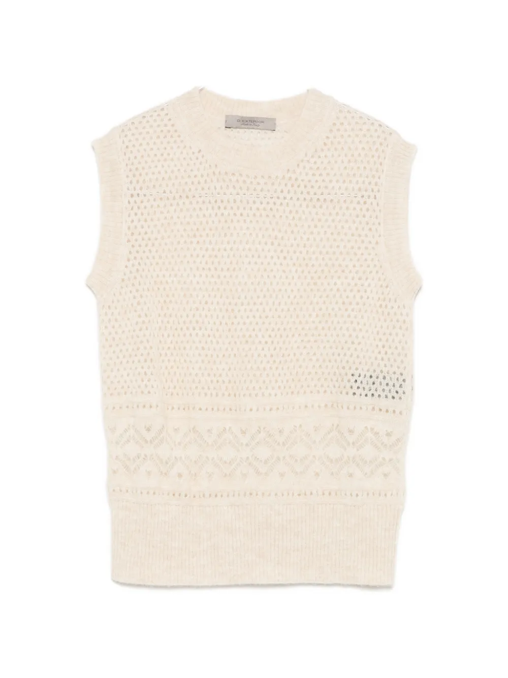 D.Exterior open-knit sleeveless sweater - Toni neutri