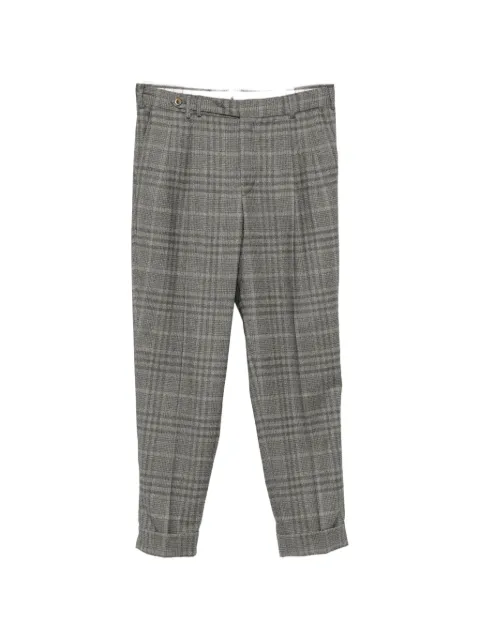 PT Torino check-patterned pleated tailored trousers