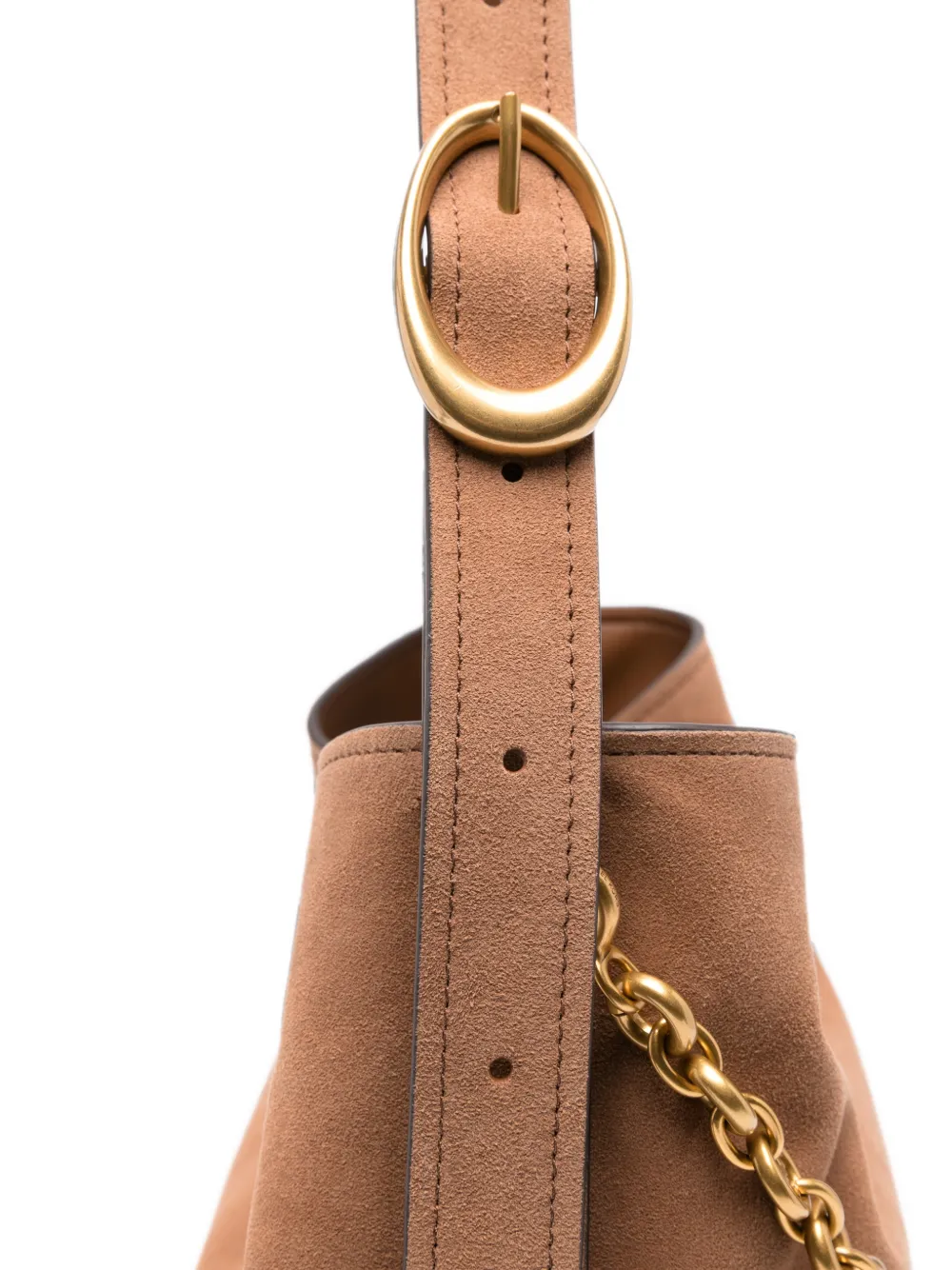 Michael Kors Grote Nolita schoudertas met schakelketting Bruin