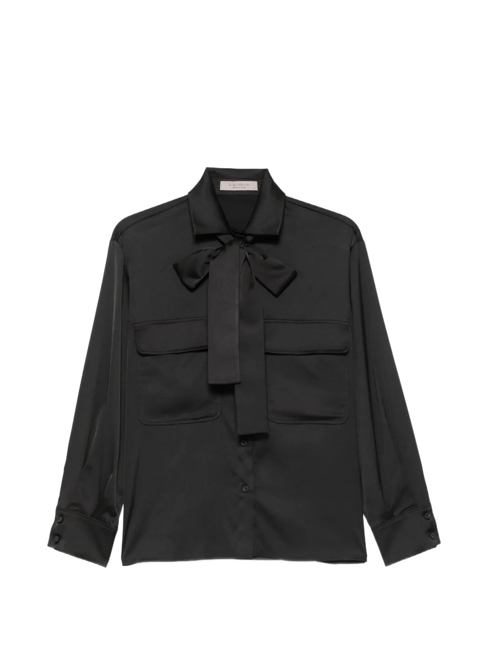 D.Exterior bow-detail pocketed shirt - Noir D.Exterior bow-detail pocketed shirt - Noir