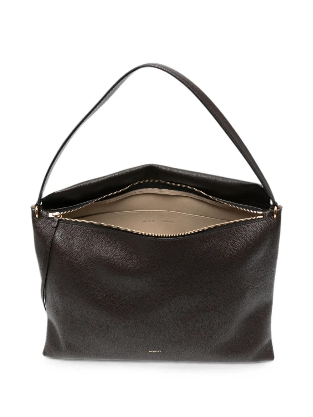 Wandler Penelope shopper van leer met textuur Bruin