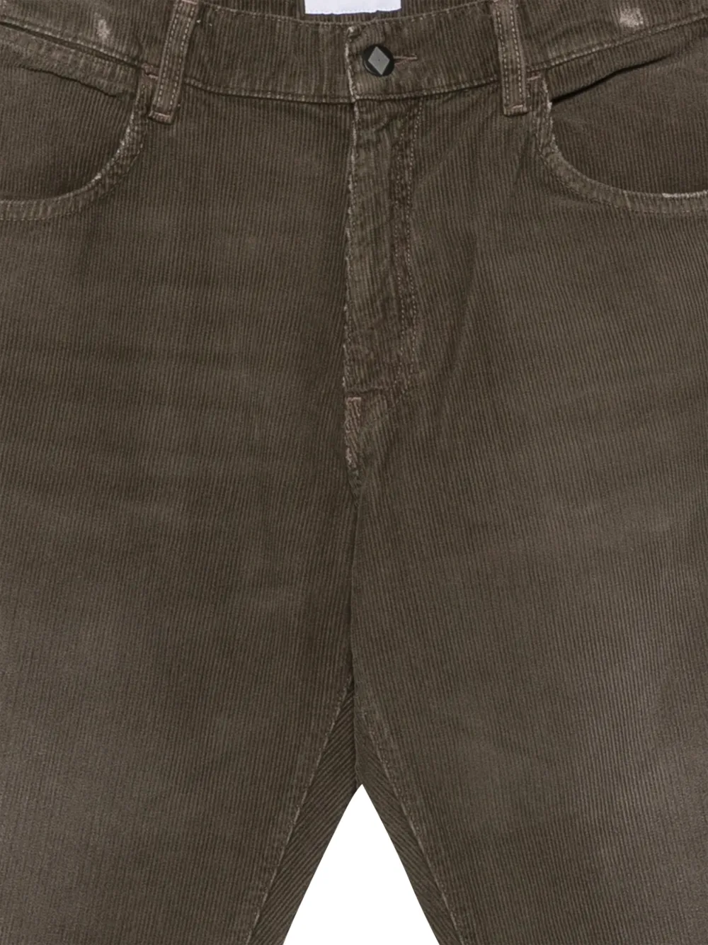 AMISH James faded corduroy straight trousers Groen