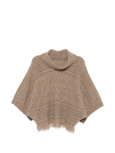 D.Exterior jersey de punto flojo con ribete de flecos