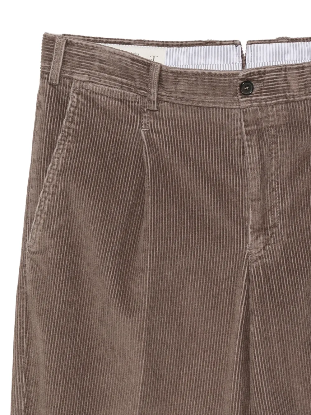 PT Torino pleated corduroy trousers Grijs