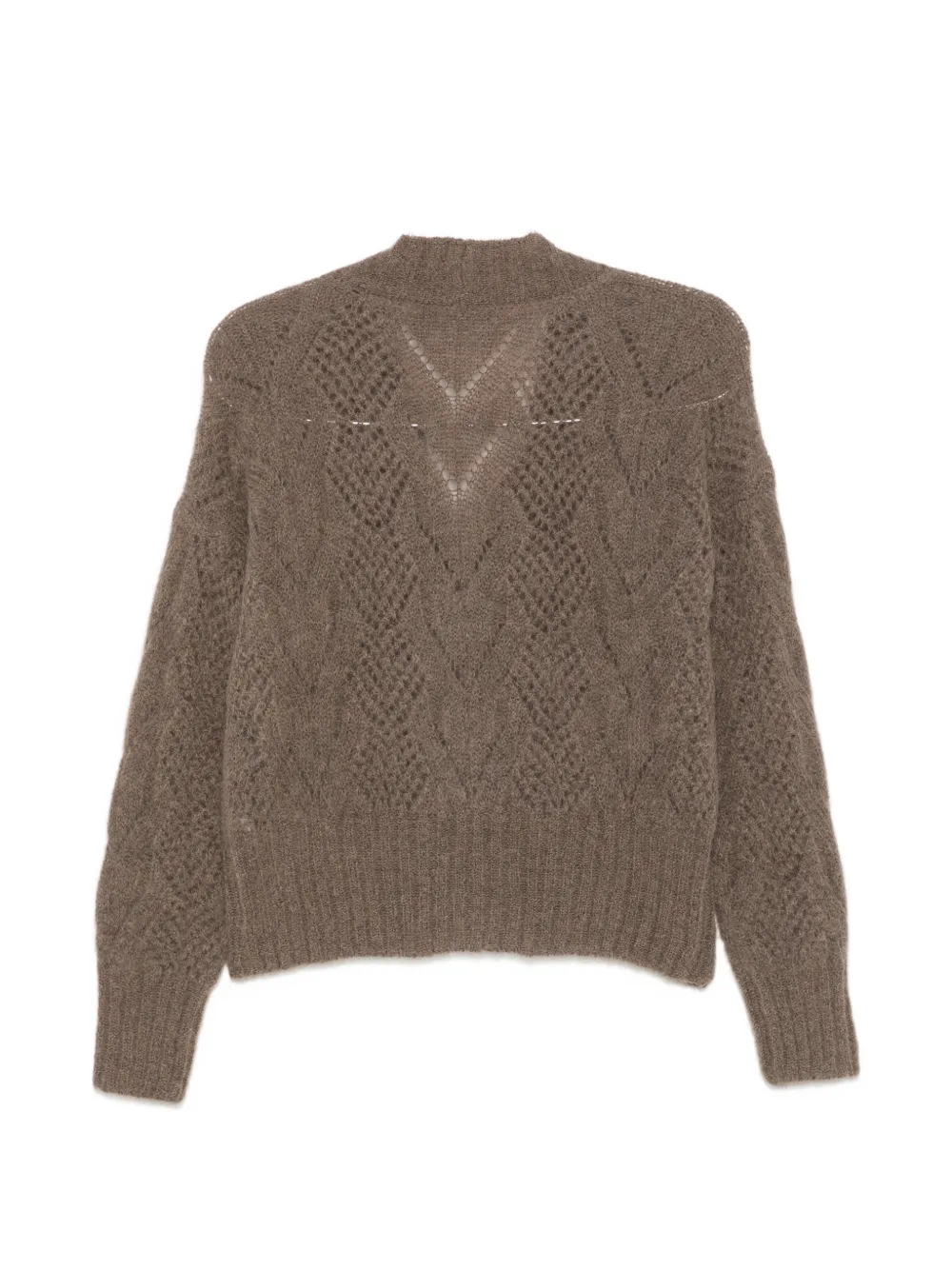 D.Exterior Pointelle gebreid vest met knopen Bruin