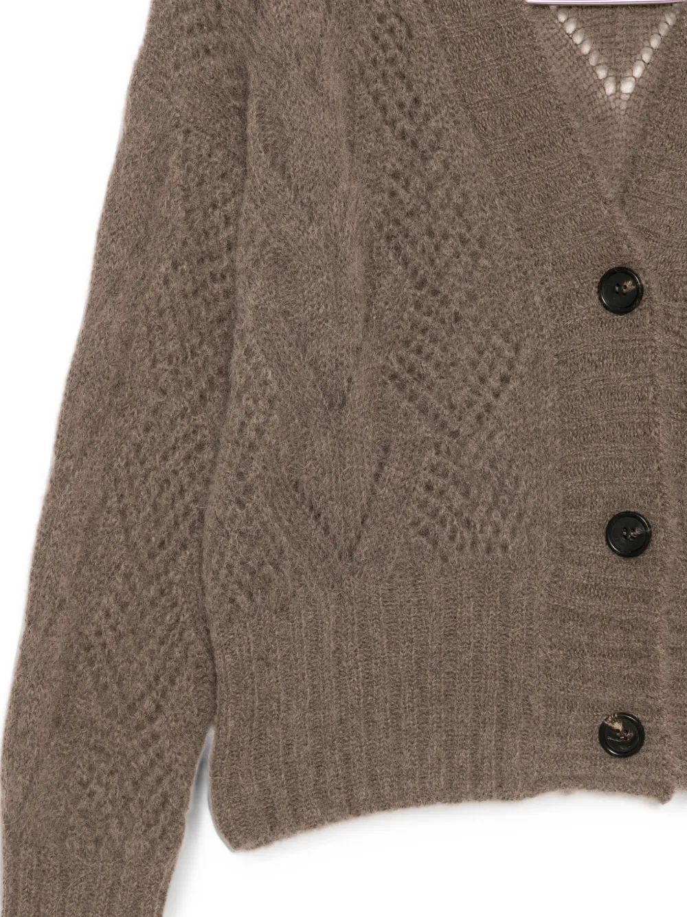 D.Exterior Pointelle gebreid vest met knopen Bruin