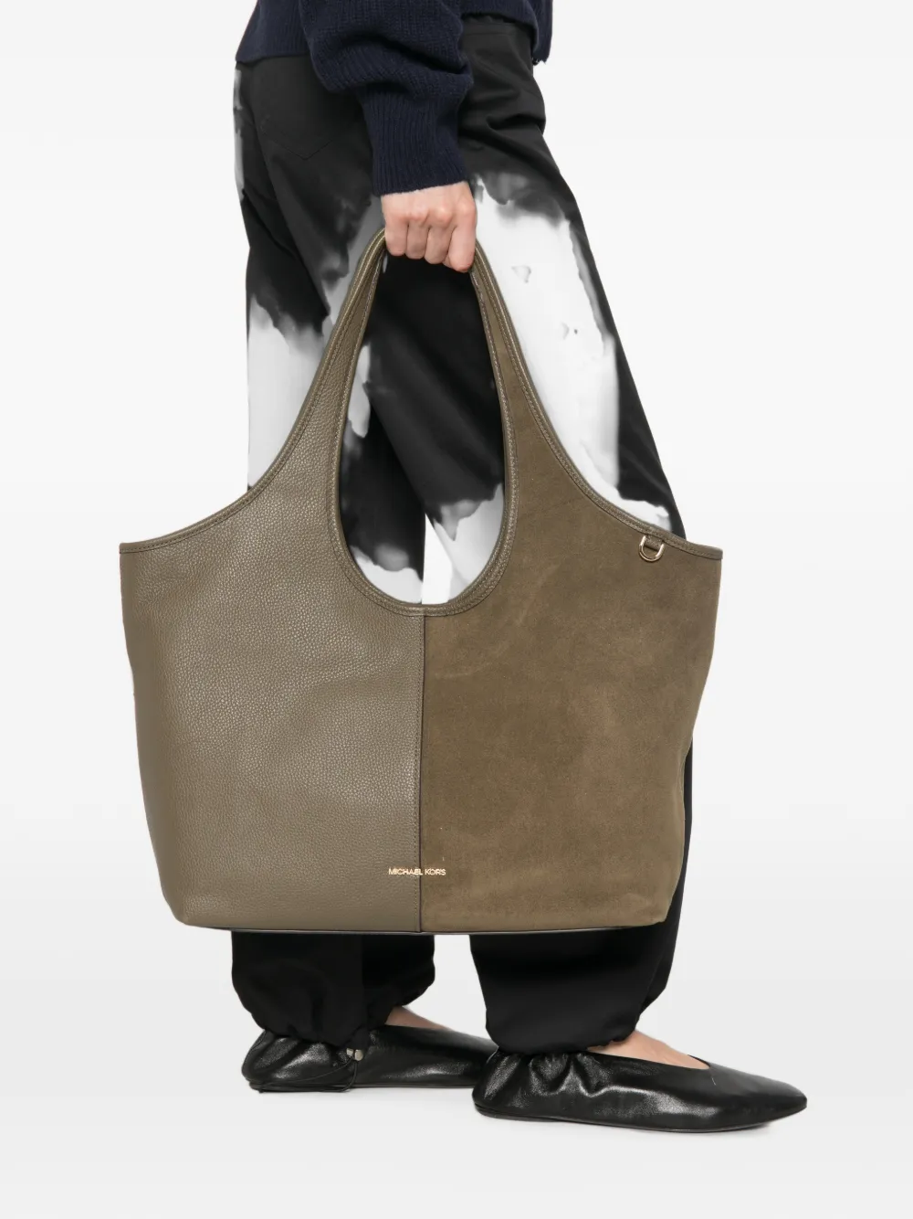 Michael Kors Grote Henly shopper met vlakken Groen
