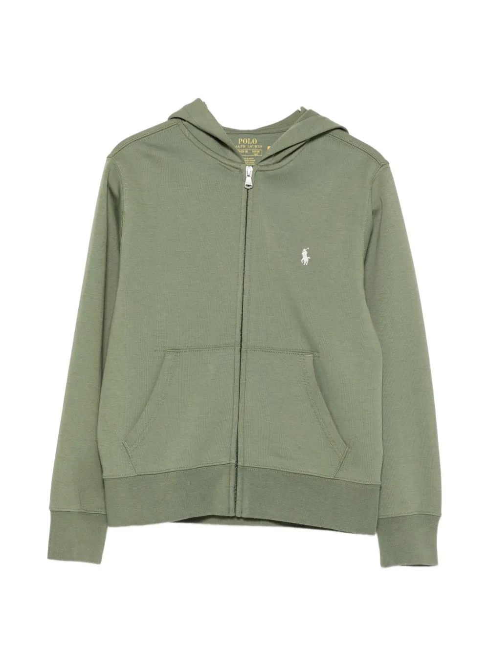 POLO RALPH LAUREN KIDS logo-embroidered zip-up hoodie - Verde