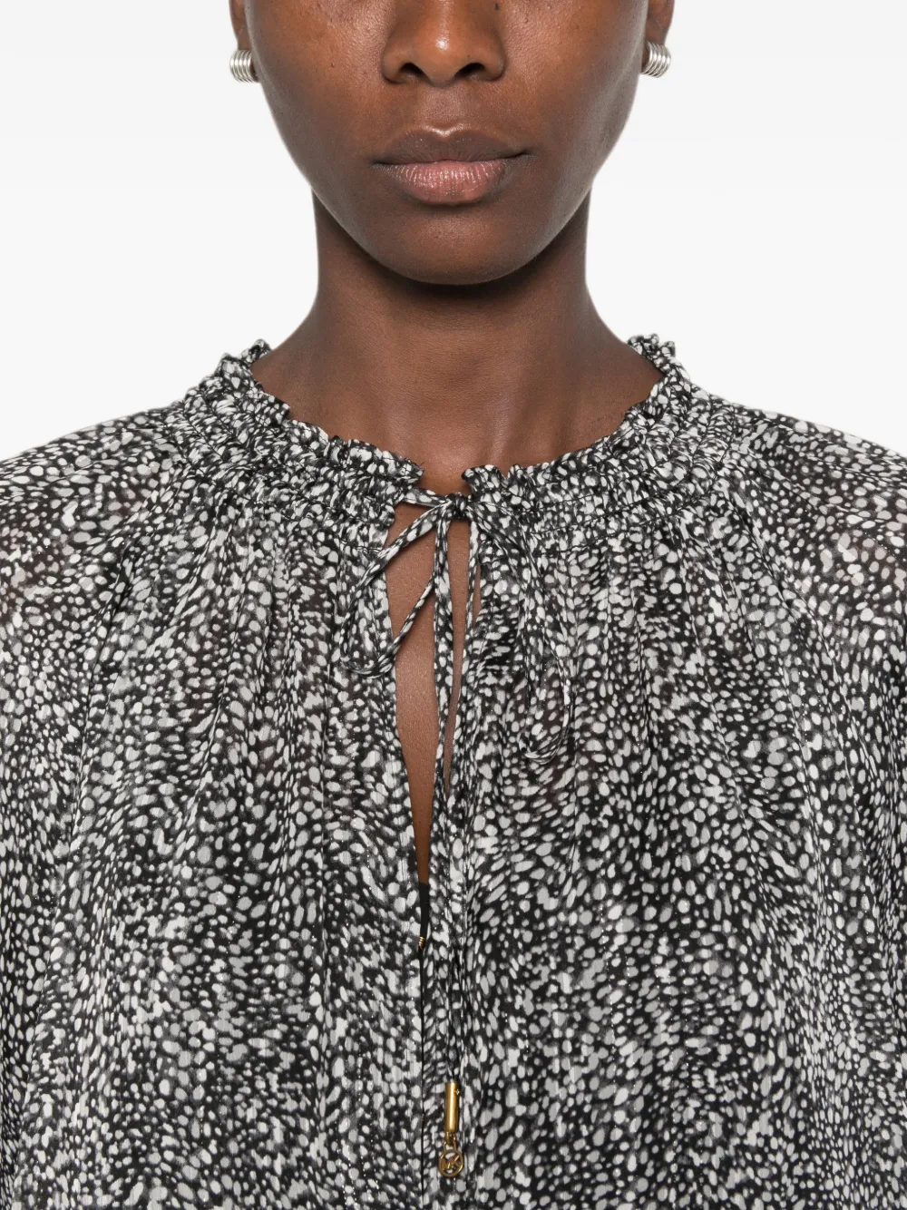 Michael Kors Blouse met striksluiting Zwart