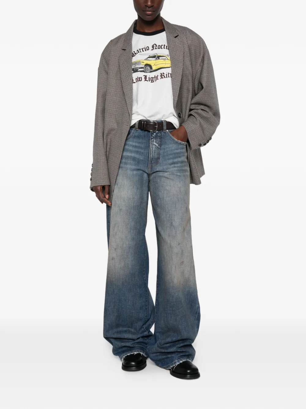Nine In The Morning Eris jeans met wijde pijpen Blauw