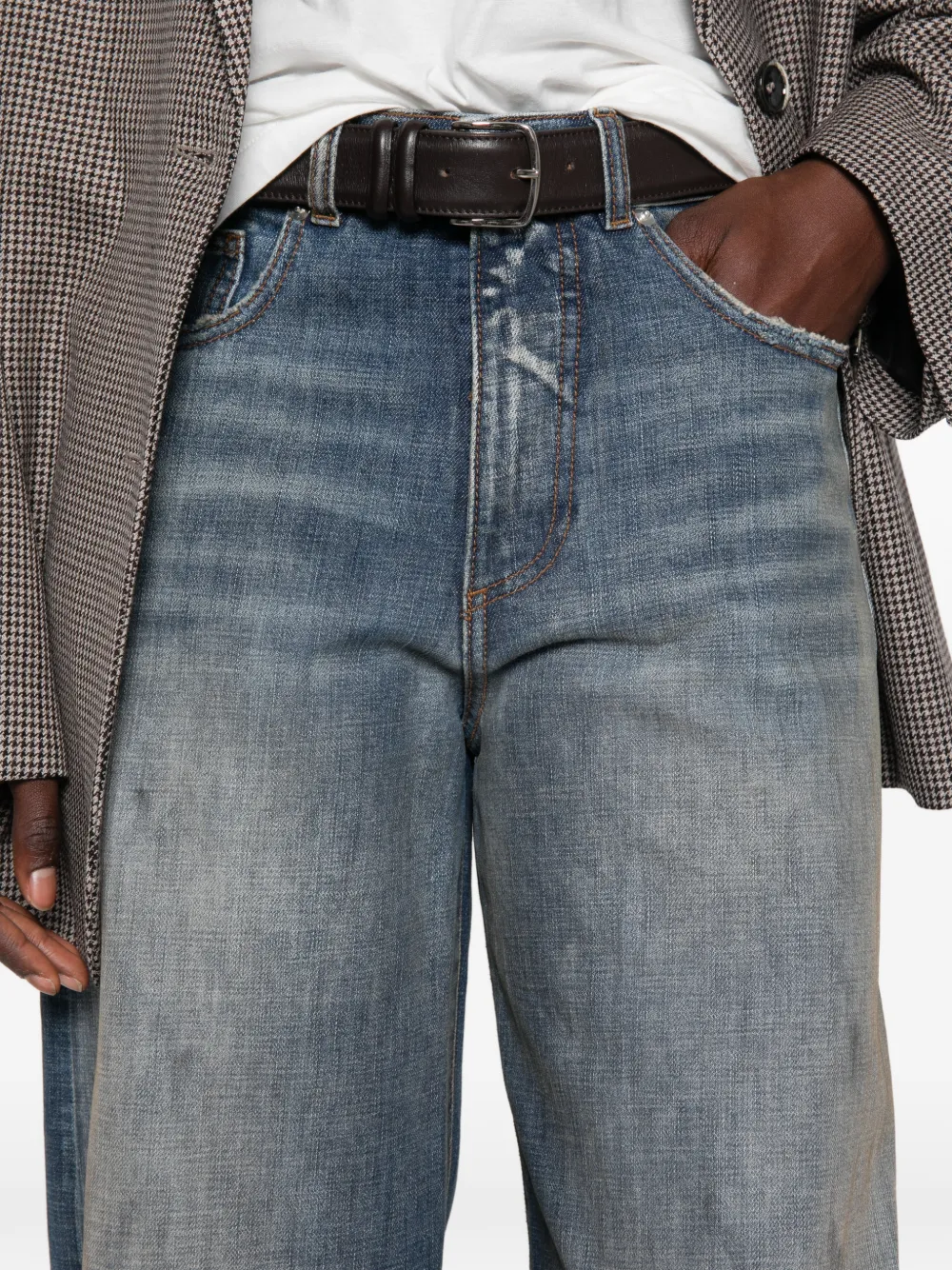 Nine In The Morning Eris jeans met wijde pijpen Blauw