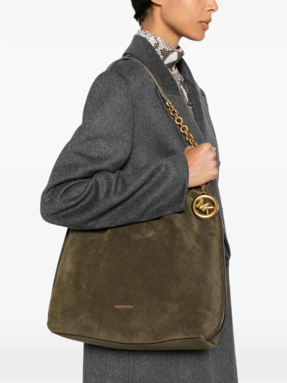 Michael Kors Schoudertas met logobedel Groen