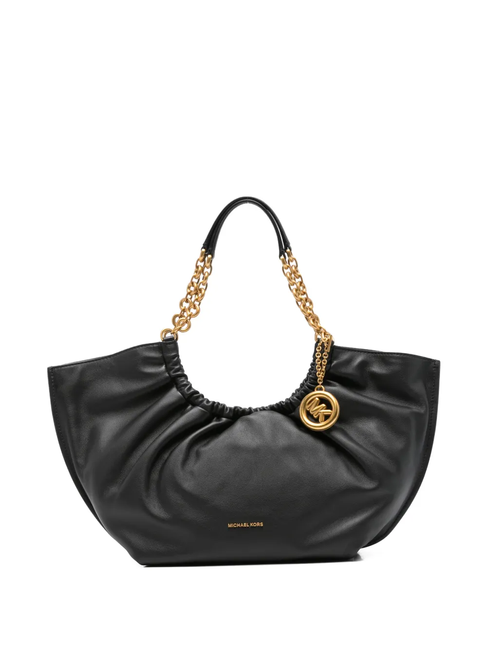 Michael Kors Indie logo-plaque ruched tote bag - Nero