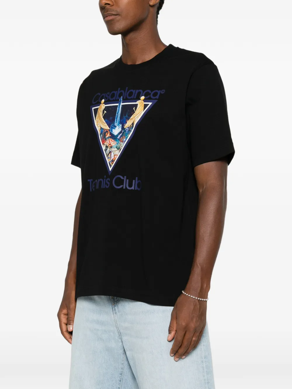 Casablanca Monde Perdu Tennis Club Icon T-shirt met grafische print Zwart