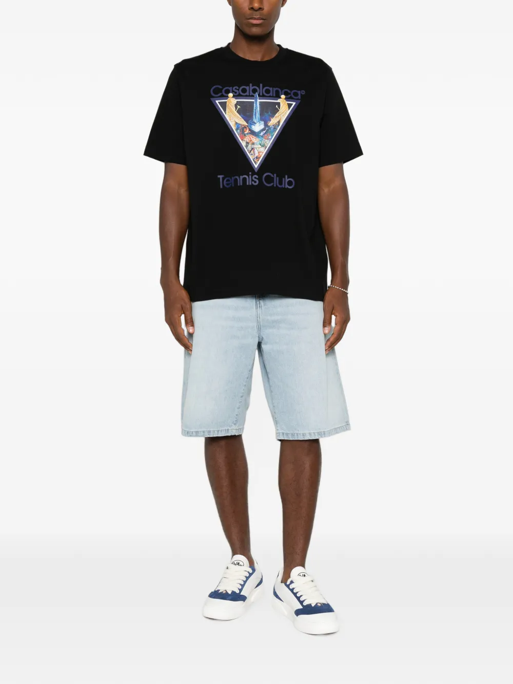 Casablanca Monde Perdu Tennis Club Icon T-shirt met grafische print Zwart