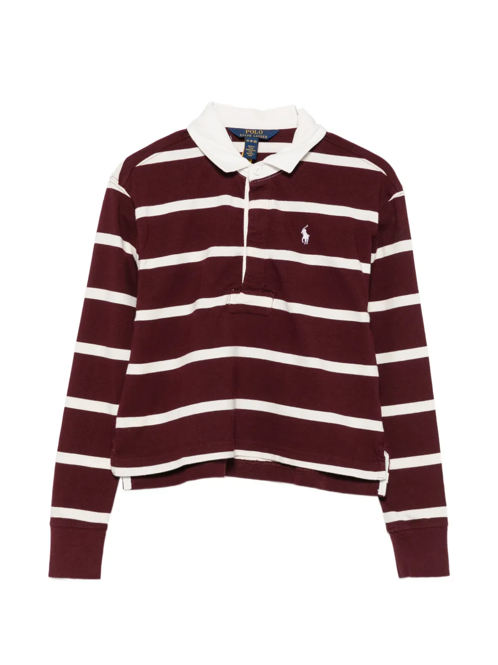 POLO RALPH LAUREN KIDS striped long-sleeve polo shirt - Rosso