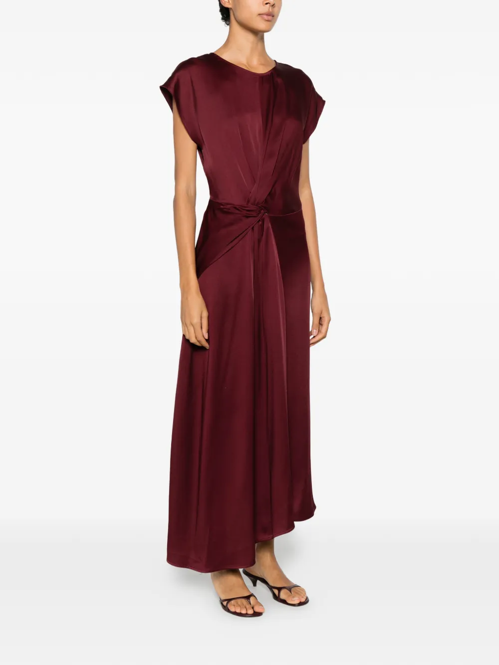 Victoria Beckham Jurk met asymmetrische afwerking en gedraaid detail Rood